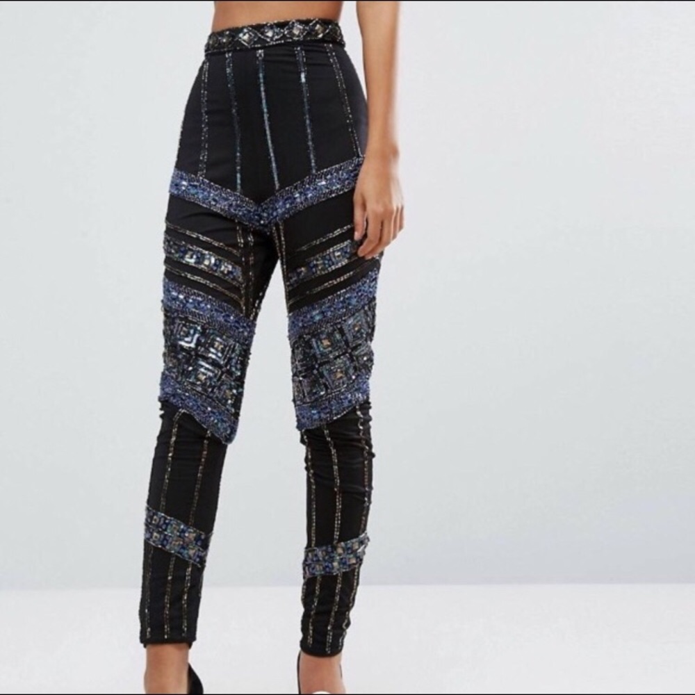 Beautiful embellished high waisted pants